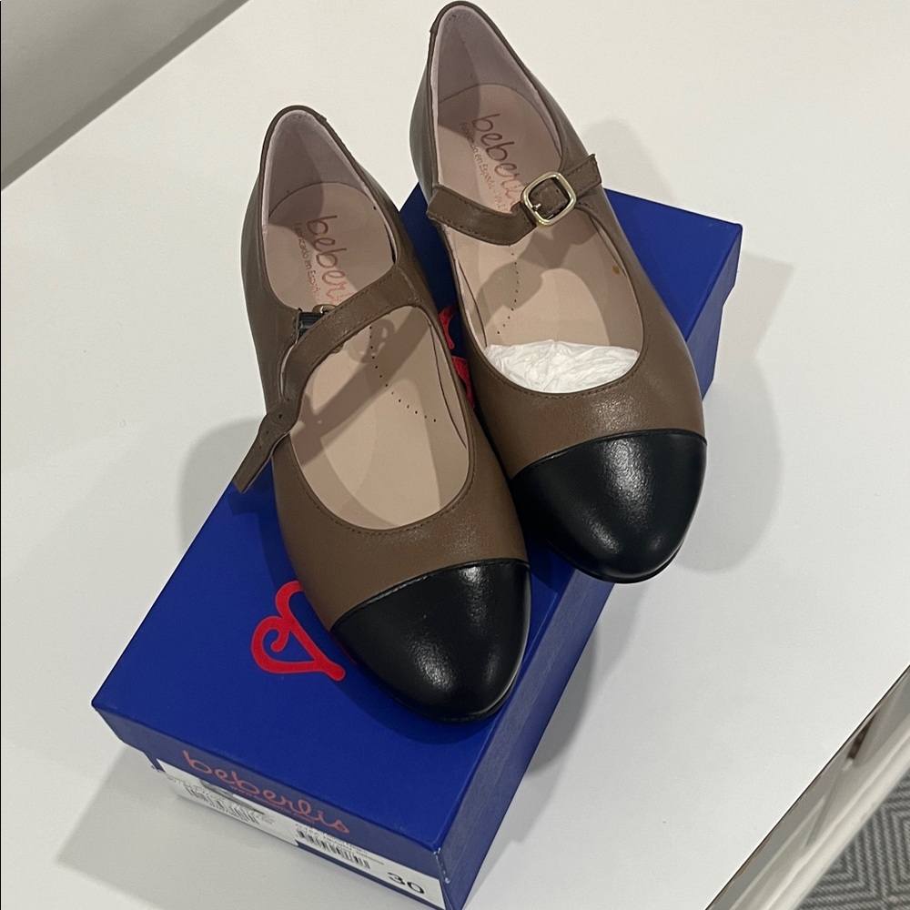 Brown and Black Dress Shoes for Kids